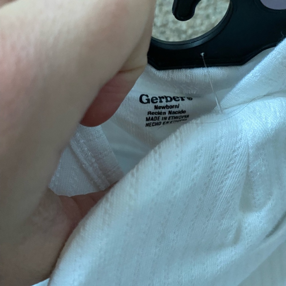 Gerber Soft White Newborn Onesie